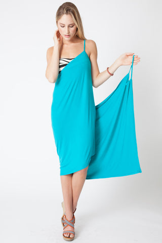 Convertible Beach Wrap Dress in Dark Turquoise – LOUMA